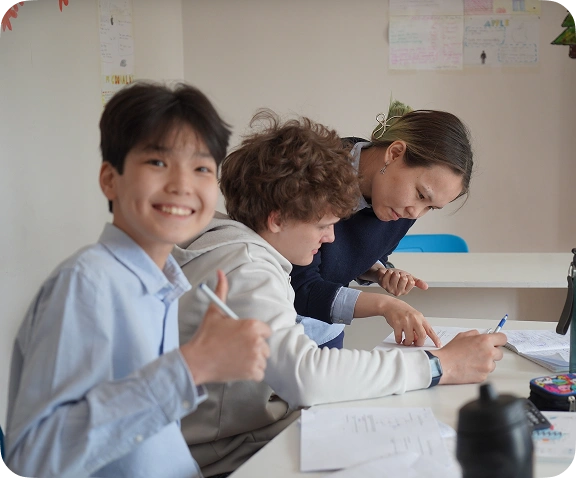 Families visiting Perspective school during Open Day in Astana